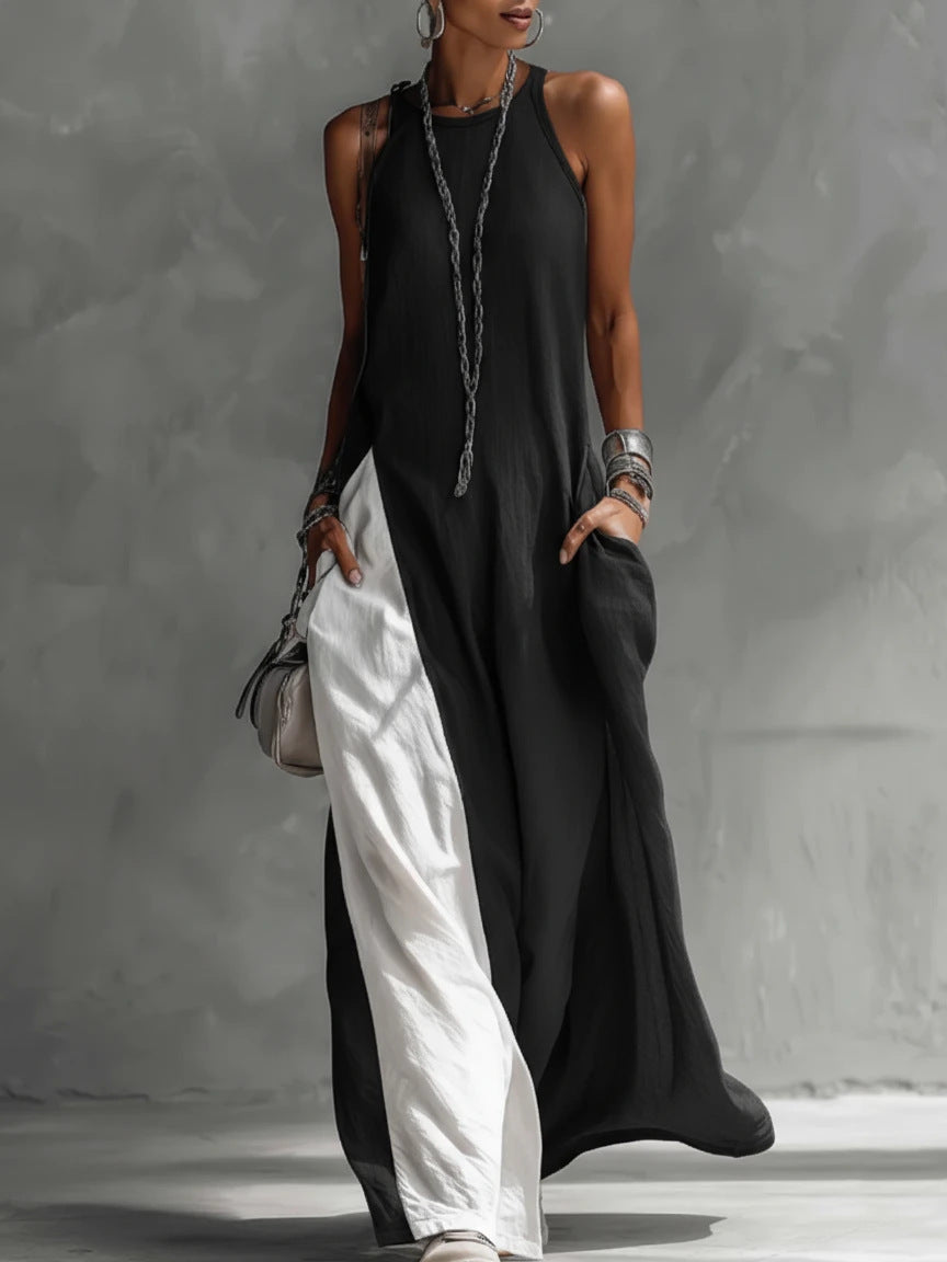 Sleeveless Loose-Fit Off-Shoulder Dress
