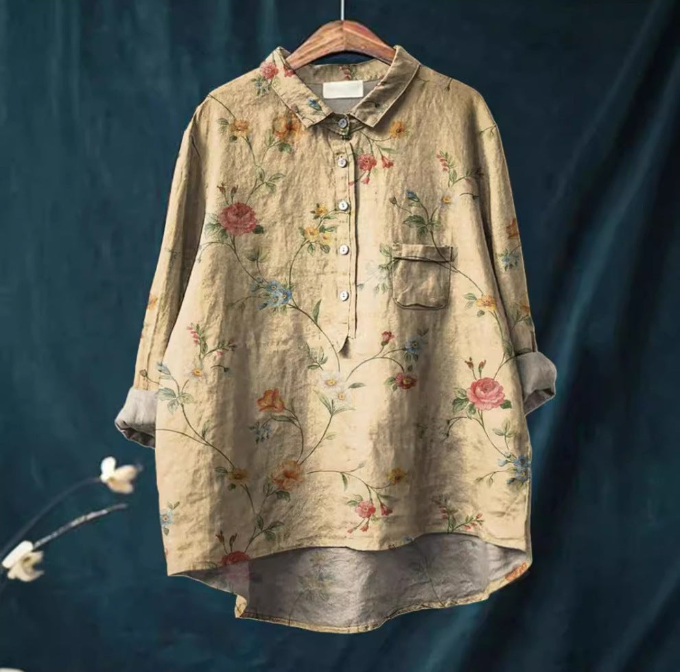 Long-sleeve Button-up Top