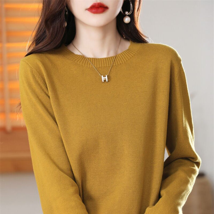 Crew-Neck Pullover Knit Sweater