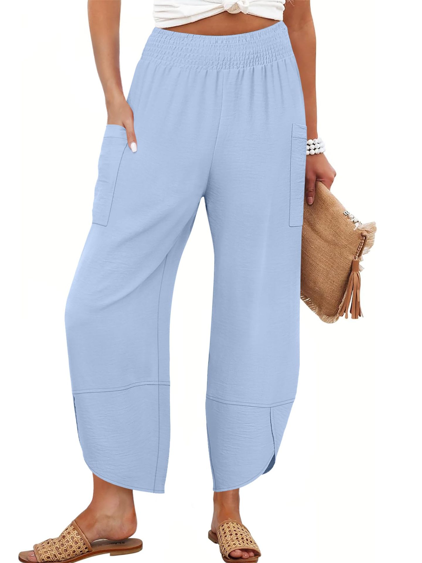 Side-Pocket Cropped Trousers