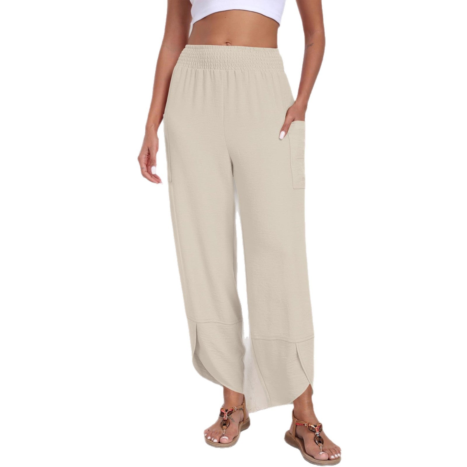 Side-Pocket Cropped Trousers