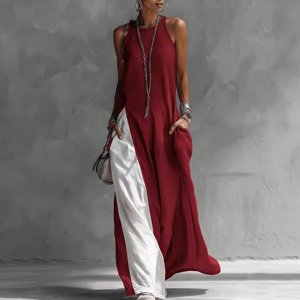 Sleeveless Loose-Fit Off-Shoulder Dress