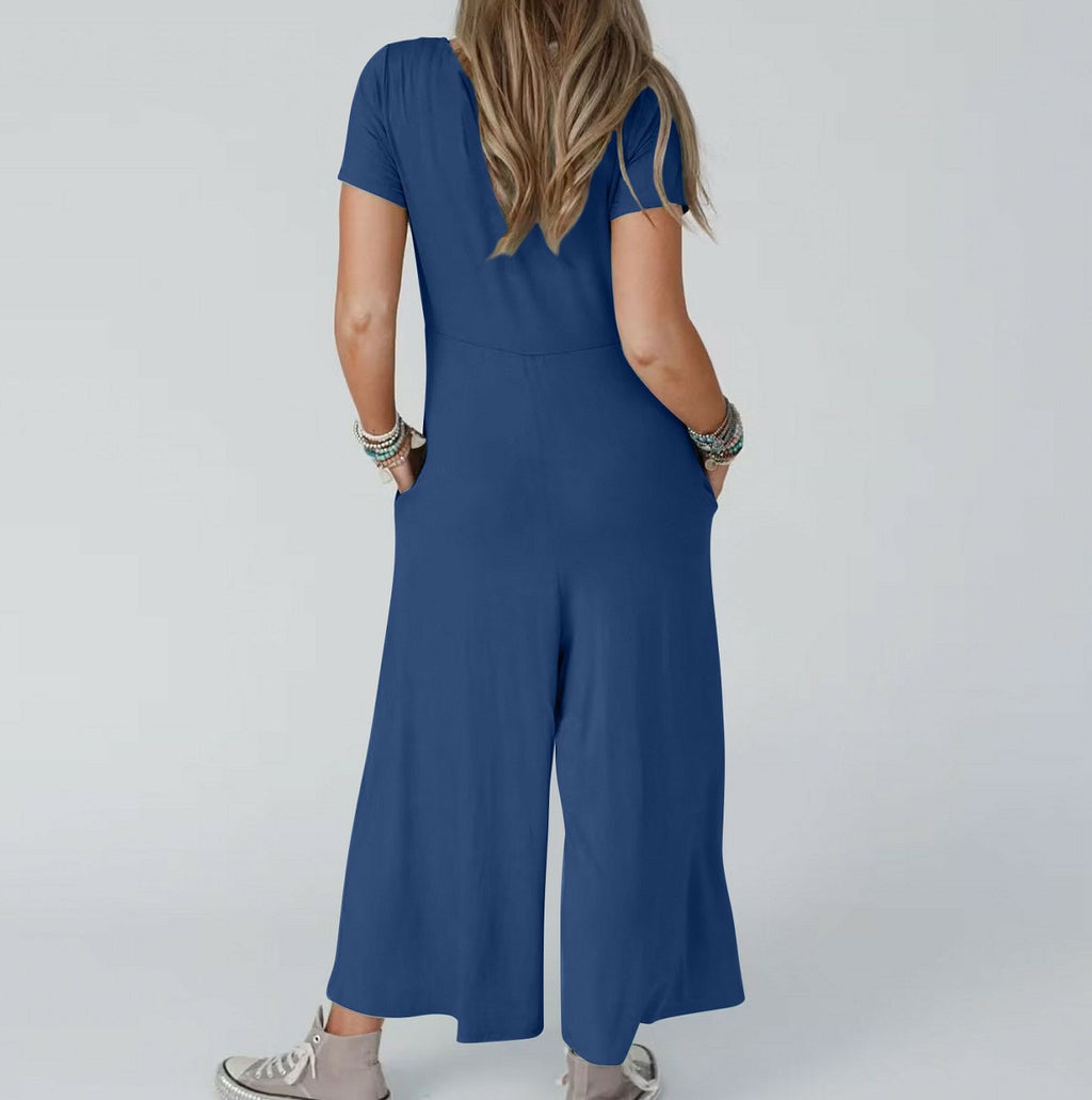 Casual Short-sleeve Jumpsuit