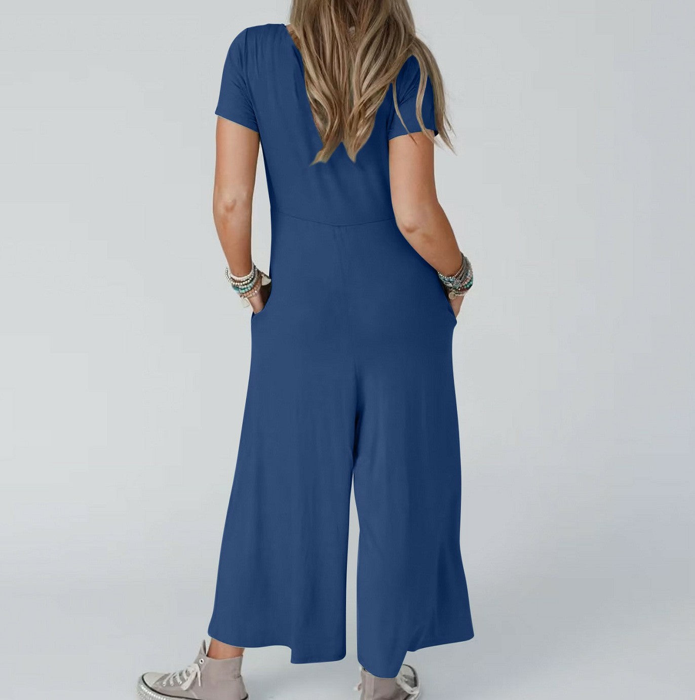 Casual Short-sleeve Jumpsuit