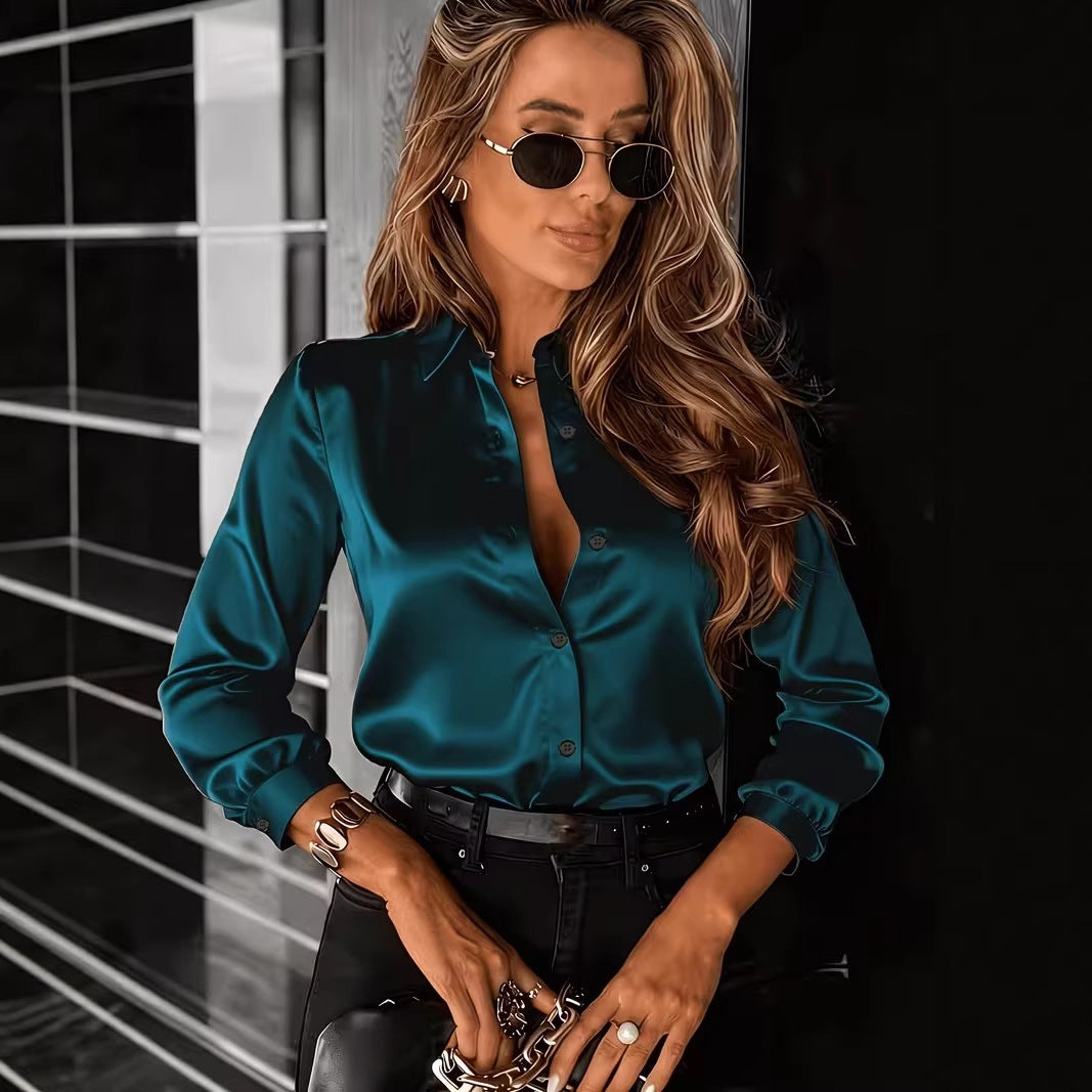 Long-Sleeve Lapel Shirt