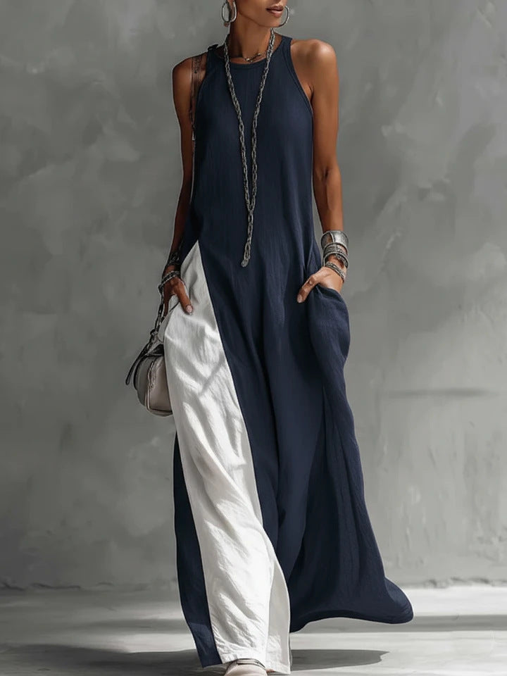 Sleeveless Loose-Fit Off-Shoulder Dress