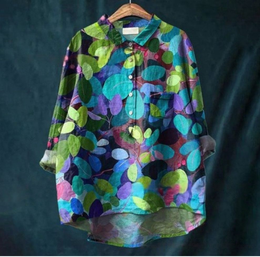 Long-sleeve Button-up Top