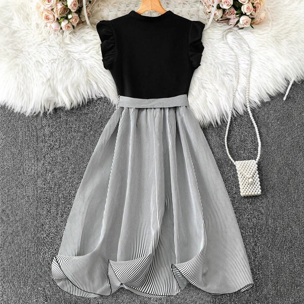 V-neck High-waisted Dress