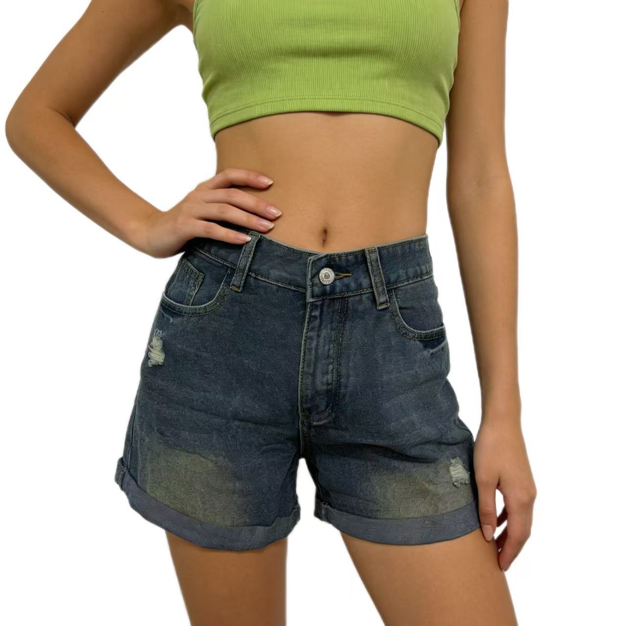 Distressed Womens Denim Shorts