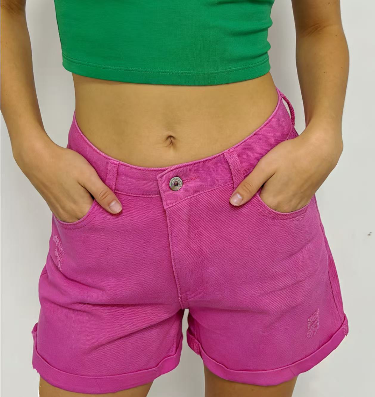 Distressed Womens Denim Shorts