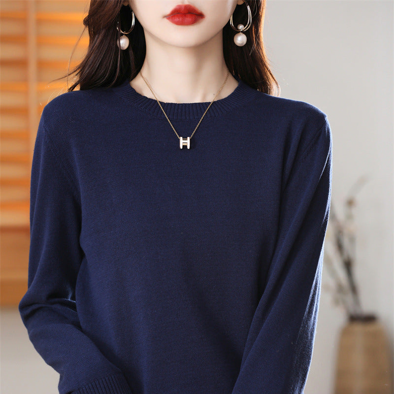 Crew-Neck Pullover Knit Sweater