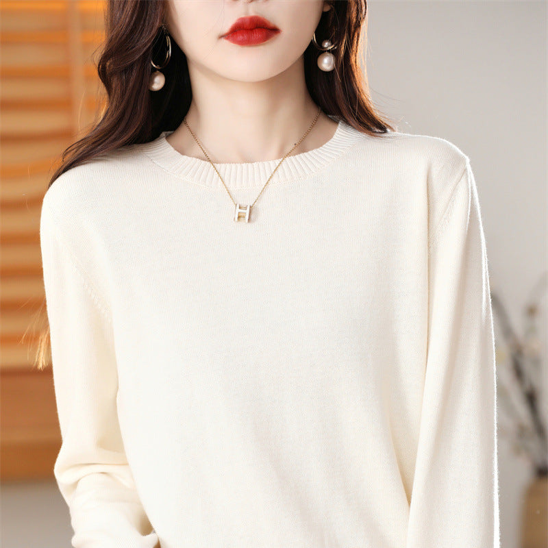Crew-Neck Pullover Knit Sweater