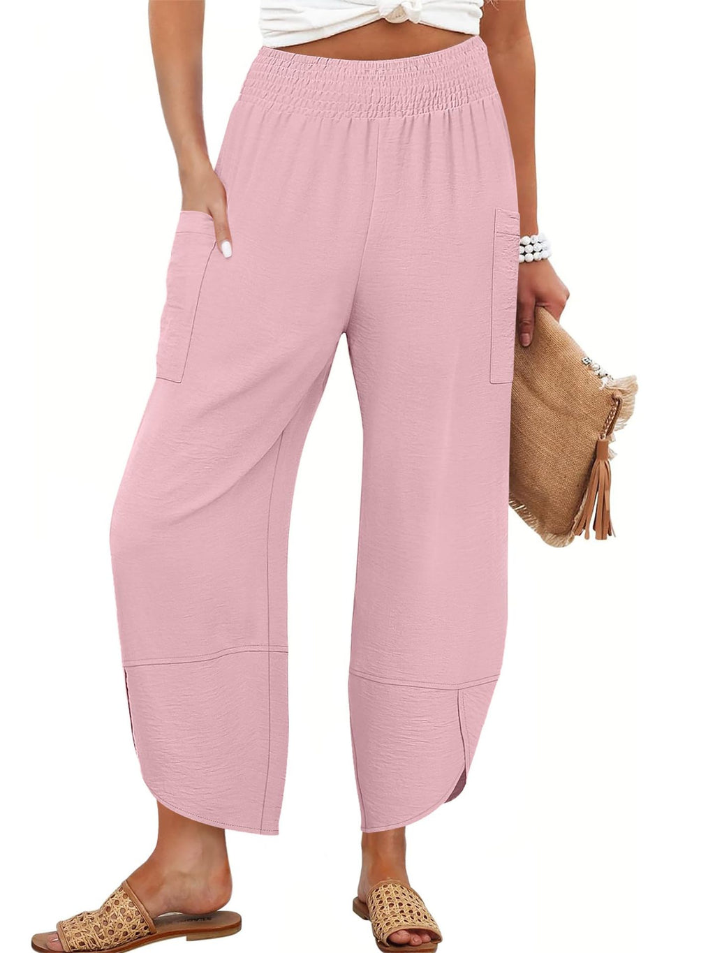 Side-Pocket Cropped Trousers