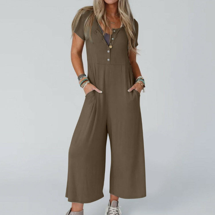 Casual Short-sleeve Jumpsuit