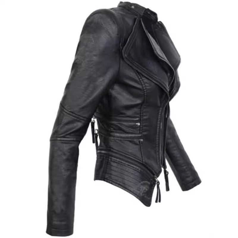 Zippered Patchwork Jacket Coats