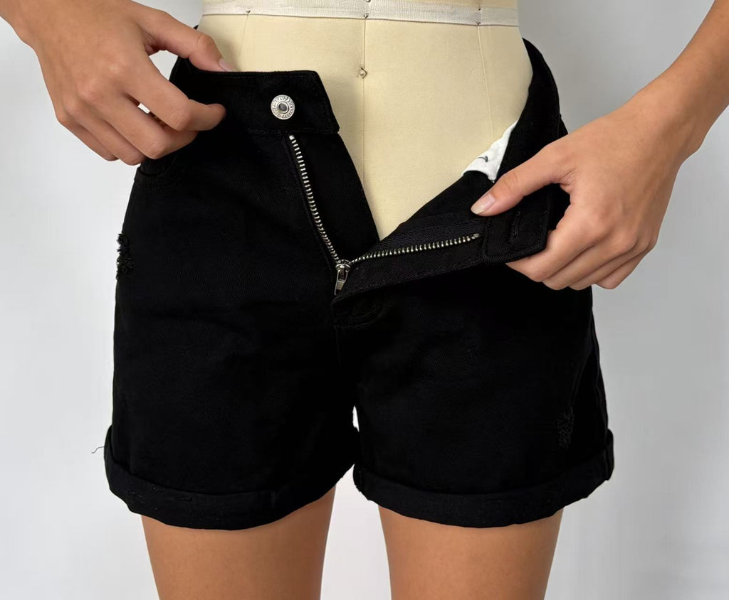 Distressed Womens Denim Shorts