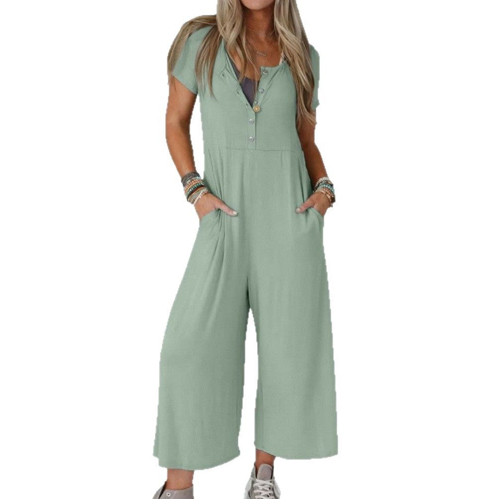Casual Short-sleeve Jumpsuit