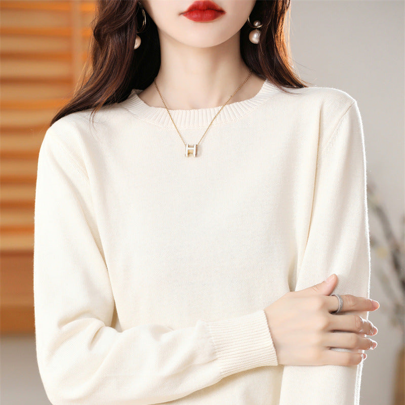 Crew-Neck Pullover Knit Sweater