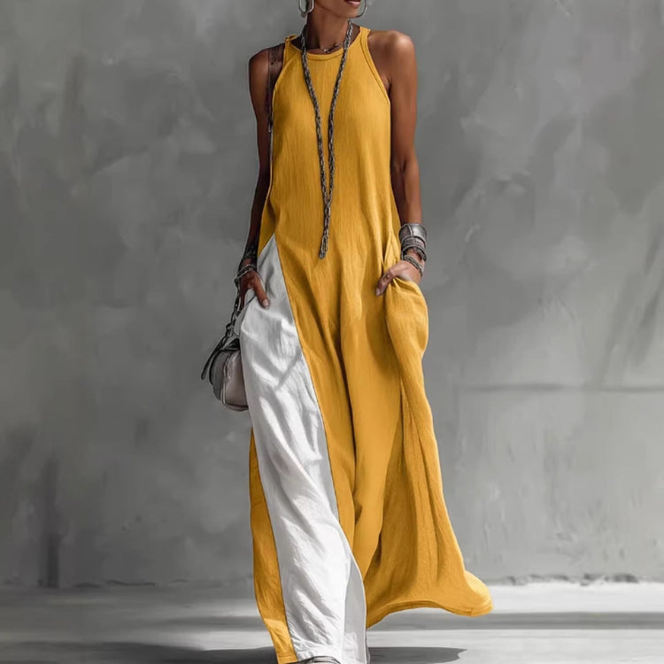 Sleeveless Loose-Fit Off-Shoulder Dress