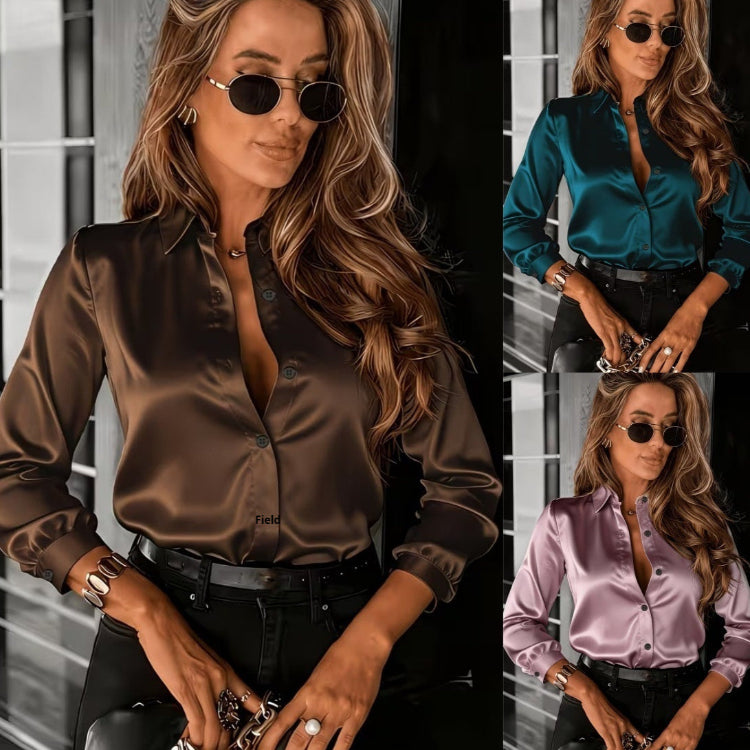 Long-Sleeve Lapel Shirt