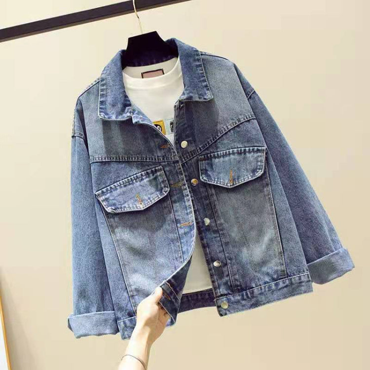 Casual Loose Printed Denim Jacket