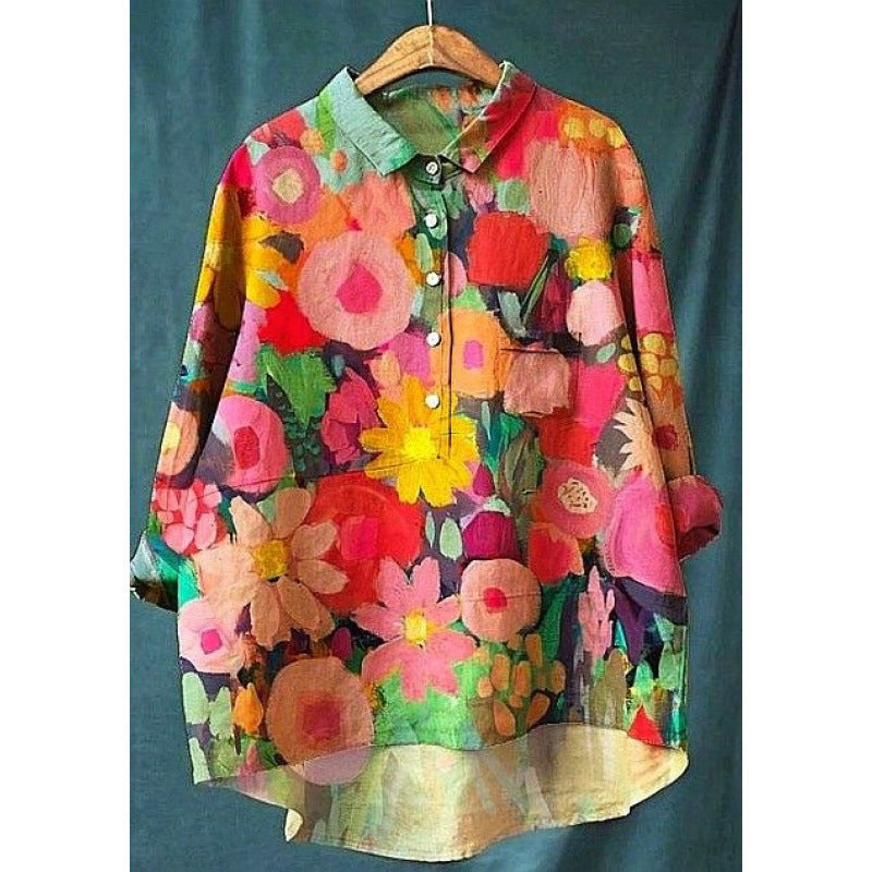 Long-sleeve Button-up Top