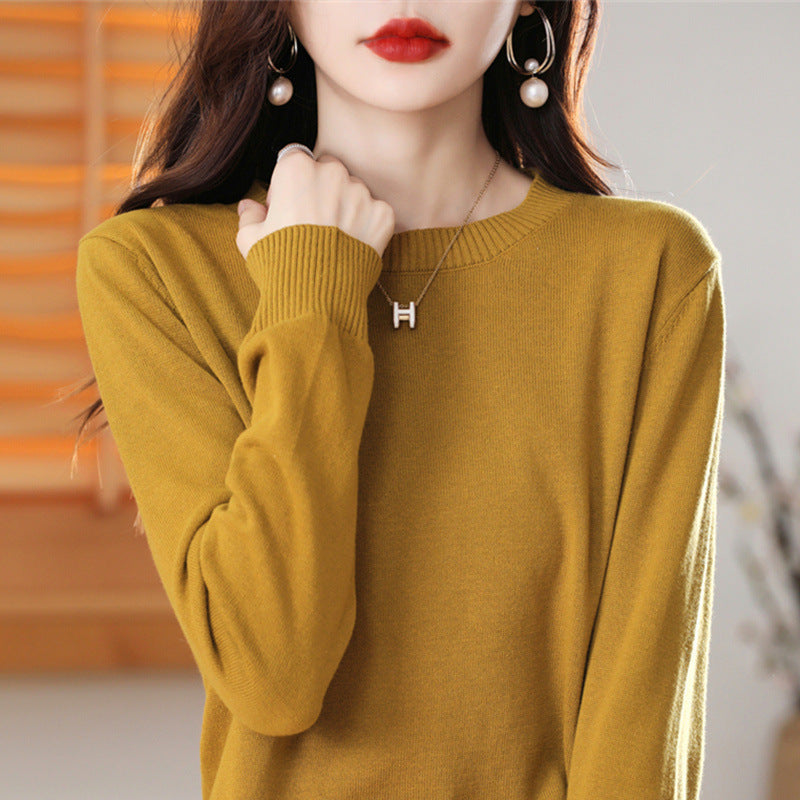 Crew-Neck Pullover Knit Sweater