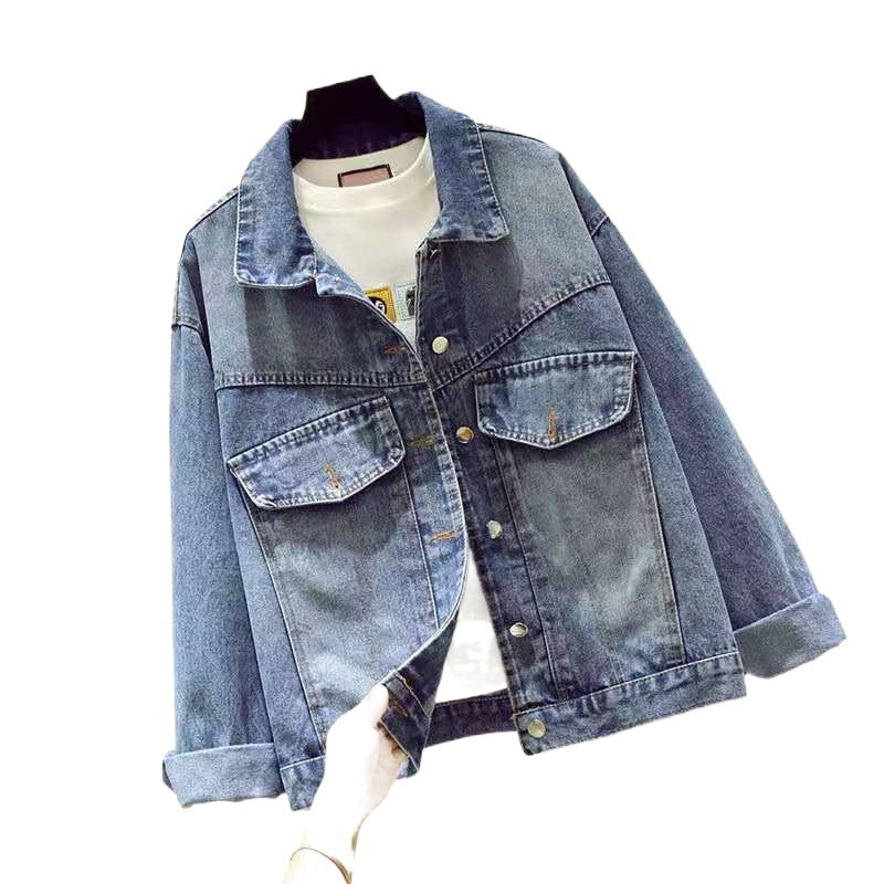 Casual Loose Printed Denim Jacket