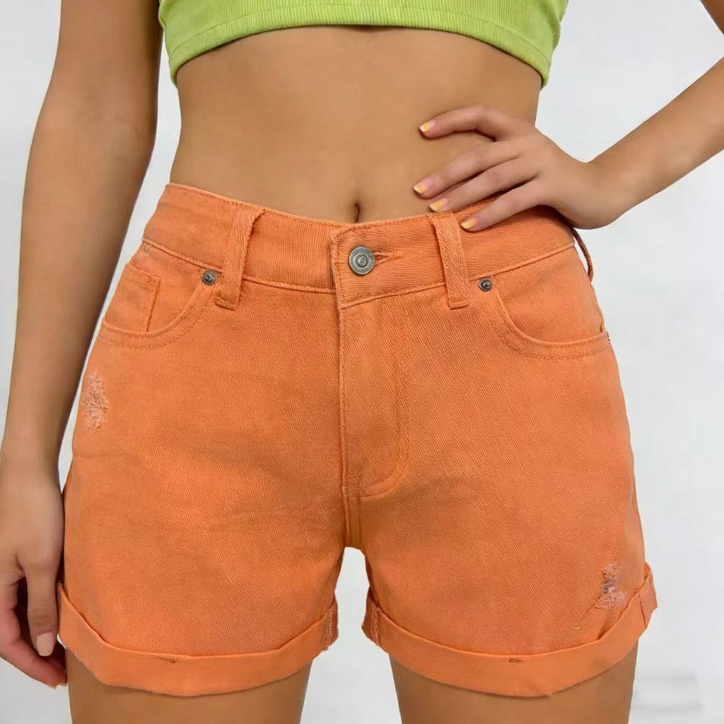 Distressed Womens Denim Shorts