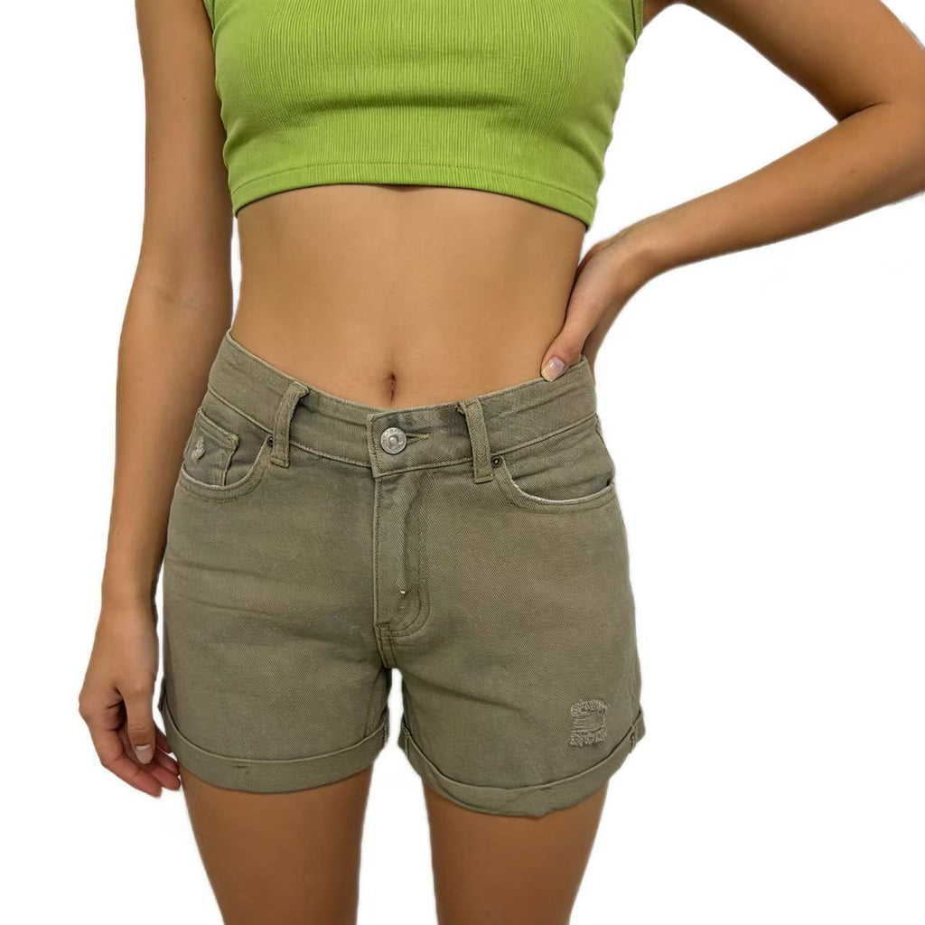 Distressed Womens Denim Shorts