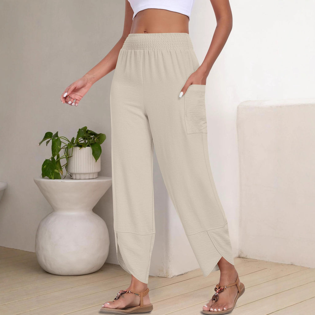 Side-Pocket Cropped Trousers