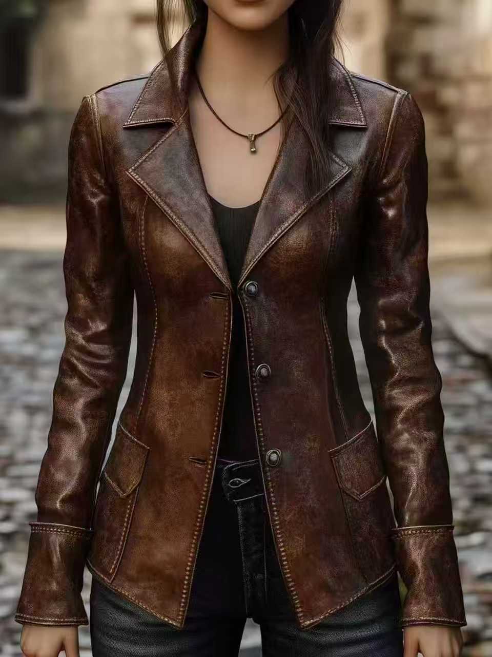 Retro Cool Biker Leather Jacket