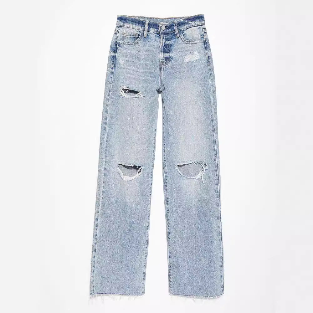 Raw-Hem Denim Jeans
