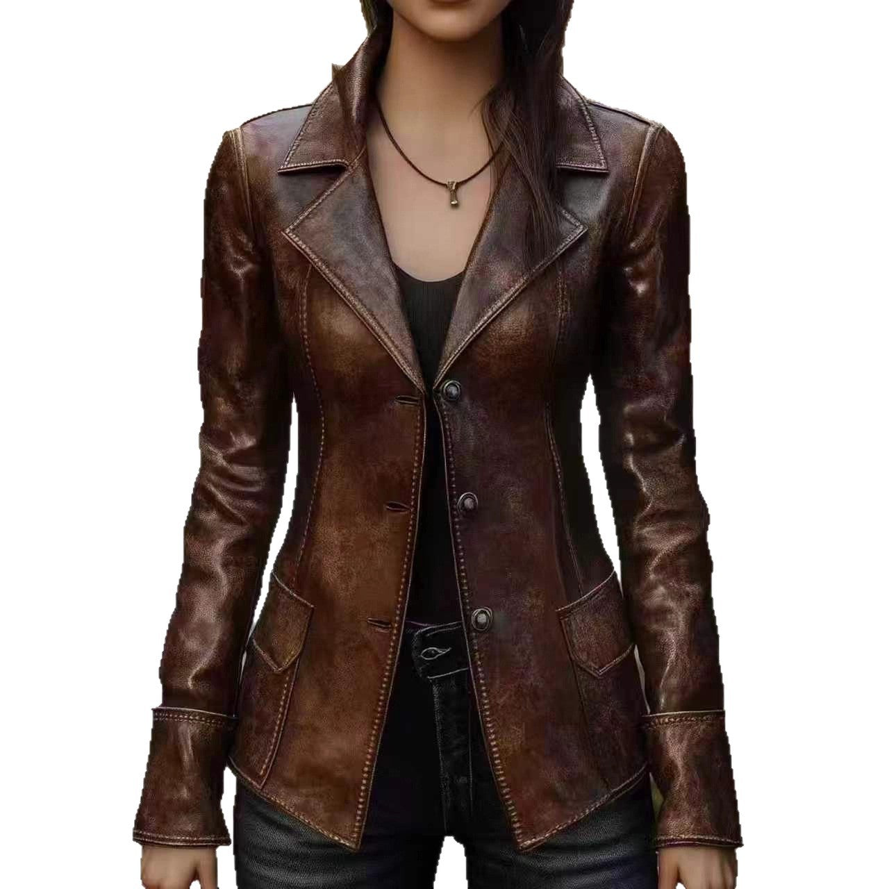Retro Cool Biker Leather Jacket