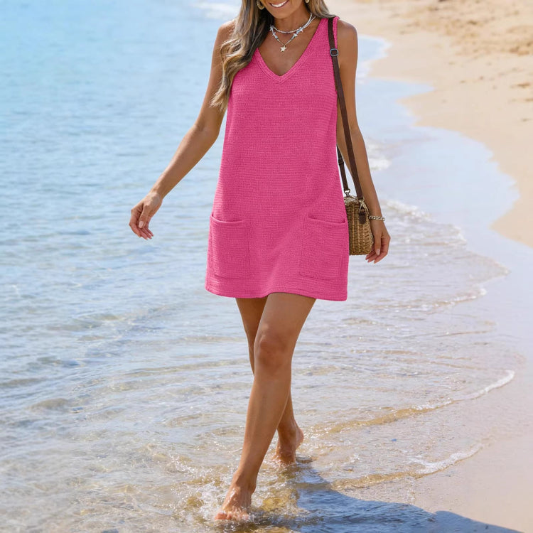 V-Neck Sleeveless Beach Dress