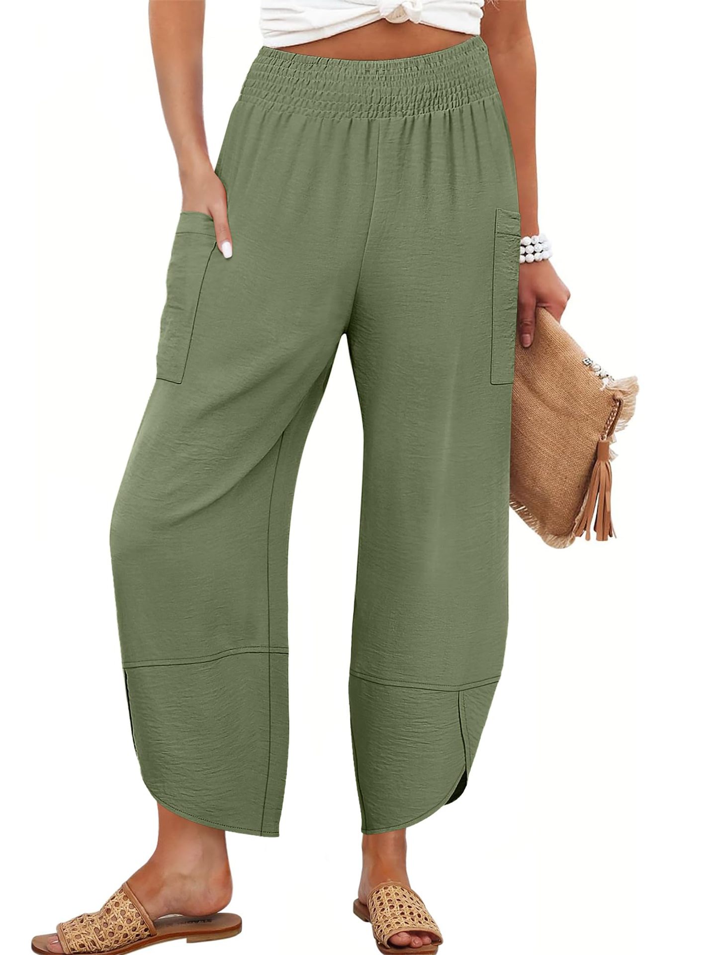 Side-Pocket Cropped Trousers
