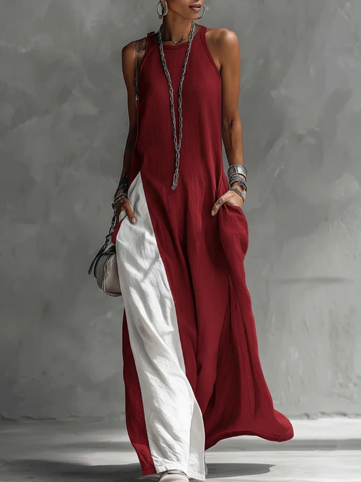 Sleeveless Loose-Fit Off-Shoulder Dress