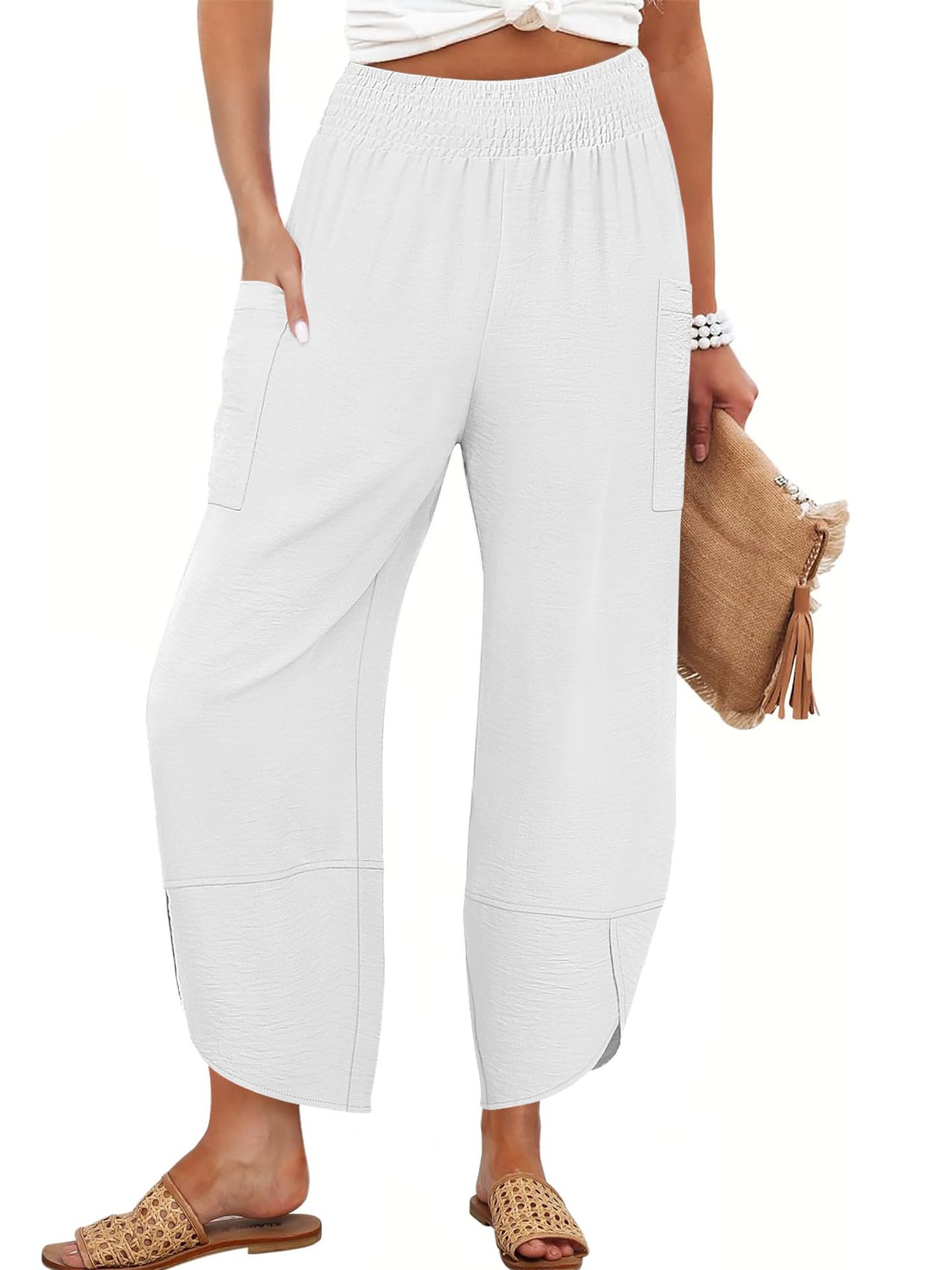 Side-Pocket Cropped Trousers