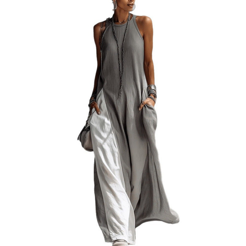 Sleeveless Loose-Fit Off-Shoulder Dress