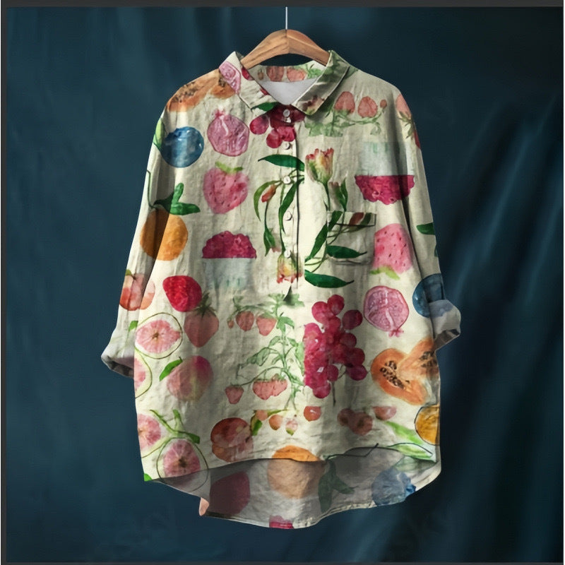 Long-sleeve Button-up Top