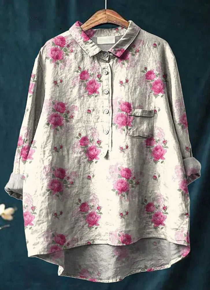 Long-sleeve Button-up Top