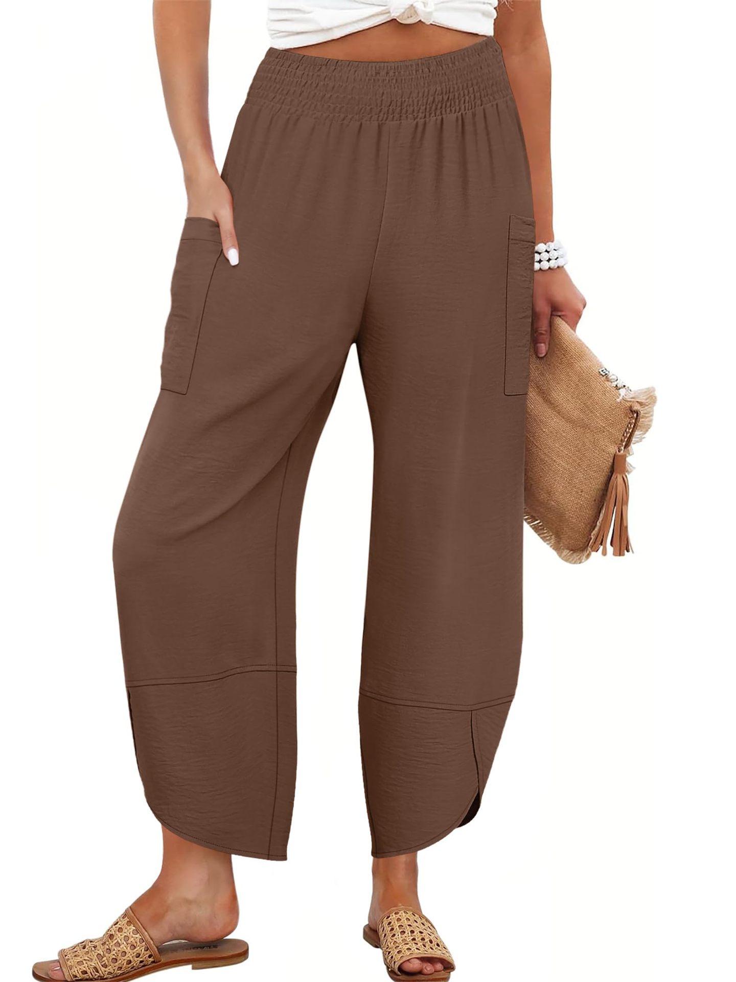 Side-Pocket Cropped Trousers