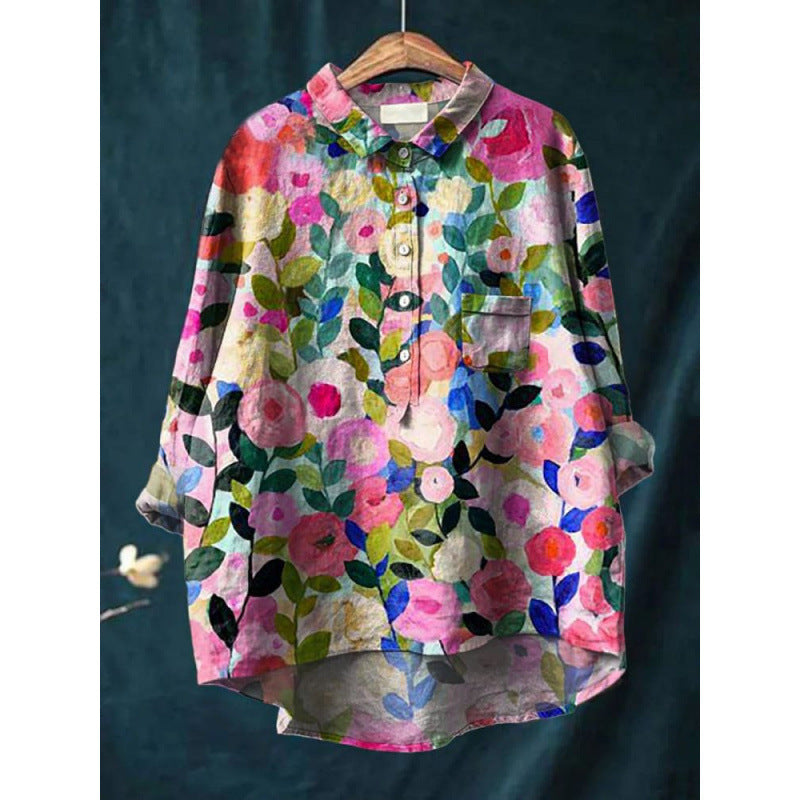 Long-sleeve Button-up Top