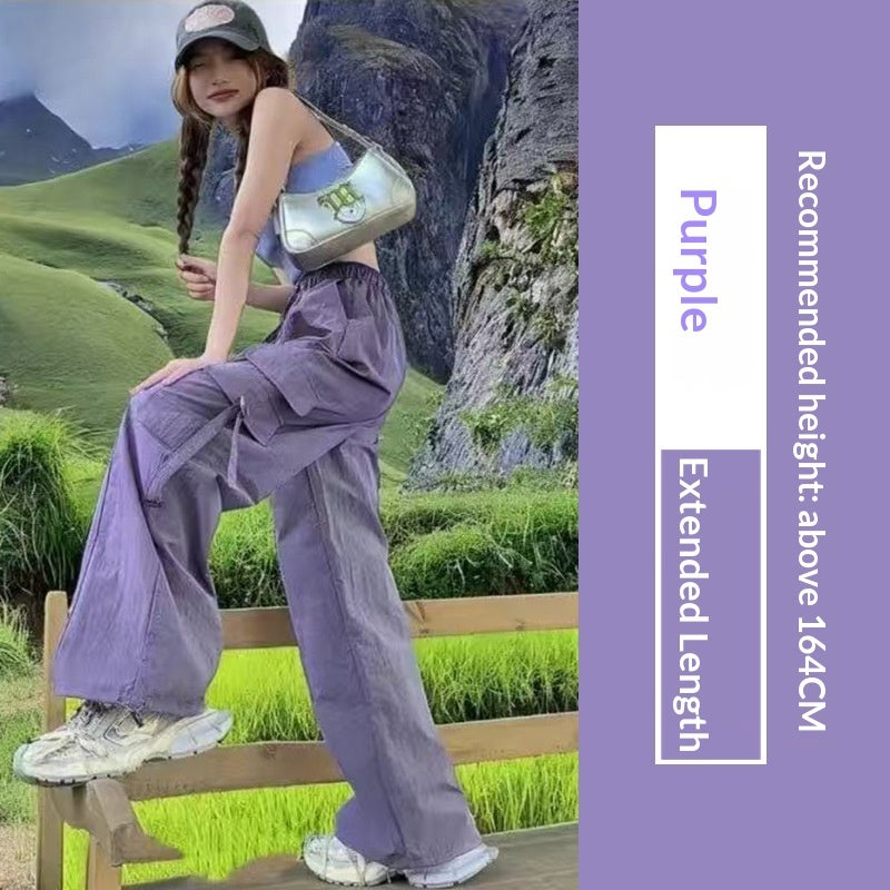 Purple Parachute Work Pants For Women