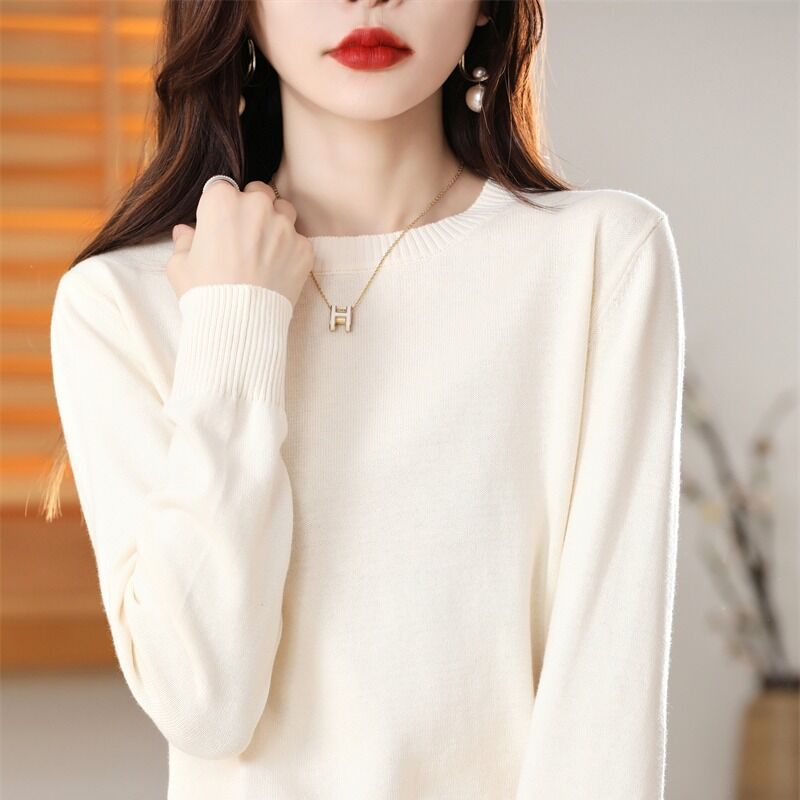 Crew-Neck Pullover Knit Sweater