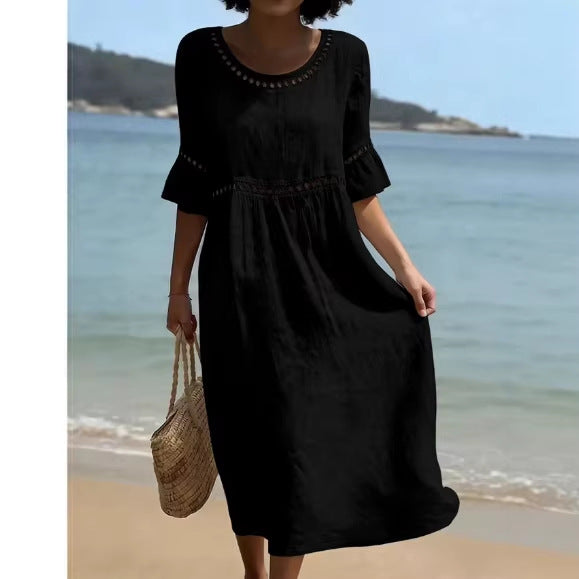 Casual Crew-Neck Dress