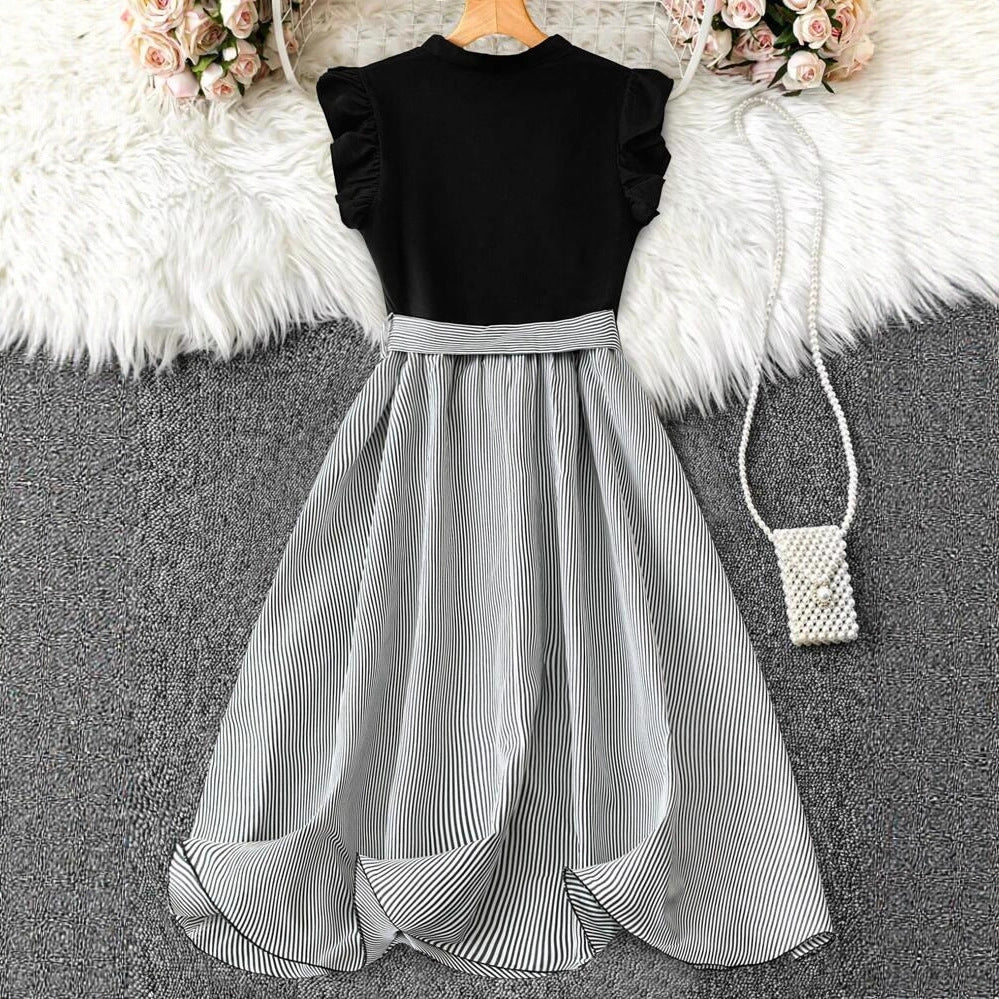 V-neck High-waisted Dress