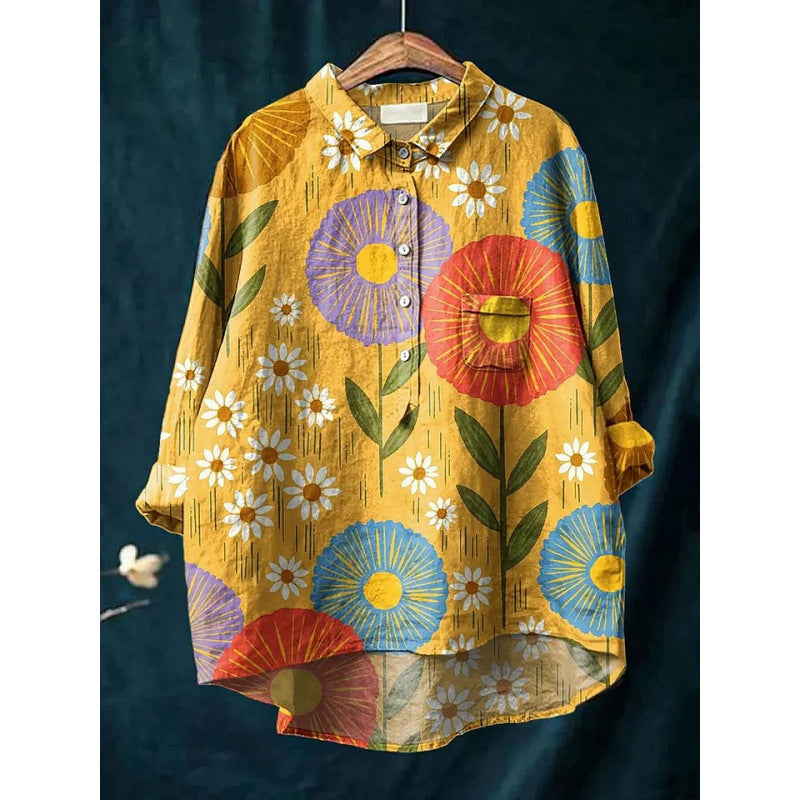 Long-sleeve Button-up Top