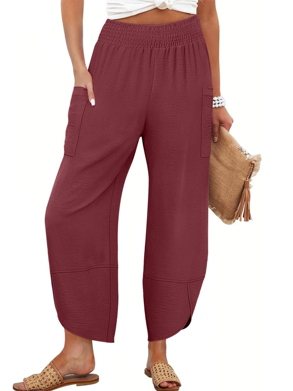 Side-Pocket Cropped Trousers