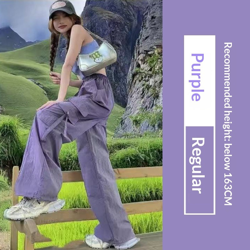 Purple Parachute Work Pants For Women